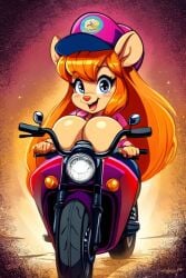 ai_generated chip_'n_dale_rescue_rangers furry gadget_hackwrench motorcycle