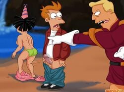 amy_wong asian comics-toons female futurama human male philip_j_fry zapp_brannigan