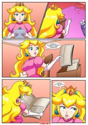 bbmbbf crown english_text mario_(series) page_3 palcomix peach_x_wendy_5_(comic) pink_dress princess_peach sfw super_mario_bros. toon.wtf