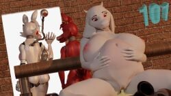 16:9 3d 3d_(artwork) absurd_res animatronic anthro belly big_belly big_breasts bodily_fluids boss_monster bovid breasts canid canine caprine crossover cum cum_inside digital_media_(artwork) female five_nights_at_freddy's five_nights_at_freddy's_2 fox foxy_(fnaf) fur genital_fluids genitals group hair hi_res horn inflation machine mammal mangle_(fnaf) mature_anthro mature_female navel nipples nude onehundredandone open_mouth pussy red_body robot scottgames toriel trio undertale undertale_(series) video_games white_body white_fur widescreen