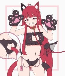 1girls ahe_gao ahoge ass_cleavage butt_crack buttplug cat_cutout cat_ears cat_tail catgirl collar leash lingerie luto_araka meme_attire noality petplay prism_project red_eyes red_hair rolling_eyes tears vibrator vibrator_in_pussy vibrator_under_panties virtual_youtuber