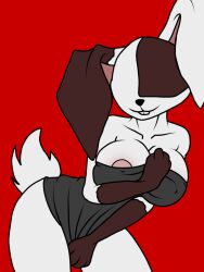 1girls 4n0nym0u5 anthro black_dress bunny_ears bunny_feet bunny_girl bunny_tail bunny_teeth covered_pussy covering covering_breasts female female_only five_nights_at_freddy's five_nights_at_freddy's:_security_breach furry hand_between_breasts hand_between_legs rabbit rabbit_ears rabbit_feet rabbit_girl rabbit_humanoid rabbit_tail rabbit_teeth red_background simple_background small_clothes smile smiling smiling_at_viewer solo standing thick_thighs tight_clothing tight_dress vanny_(fnaf) white_body white_fur white_skin