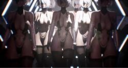 3d 3d_ikeda 6+girls 7girls android animated ass ass_jiggle ass_shake bikini blindfold bouncing_breasts breasts clones female_focus hairband hallway huge_ass imminent_sex large_ass large_breasts lingerie multiple_girls multiple_persona nier:_automata nier_(series) no_sound robot robot_girl short_hair silver_hair thick_thighs thighhighs thighs underwear video walking white_hair yorha_2b