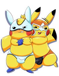 2boys :3 absurd_res bulge clothing cosplay cosplay_pikachu cosplay_pikachu_(costume) costume cute_expression duo feral fur furry furry_only hi_res male male_only nintendo pikachu pikachu_libre pokémon_(species) pokemon tail tepigfan101 tongue underwear video_games