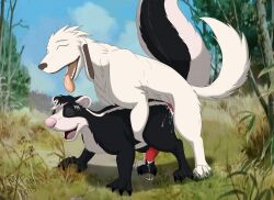 2boys akamaru_(naruto) anal anal_sex balls closed_eyes cum cum_in_ass cum_inside dog gay male male/male male_only mcfan naruto open_mouth penis skunk tongue yaoi