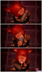 3d big_penis blowjob cum cum_in_mouth eye_contact final_fantasy final_fantasy_xiv ginger gpose(ffxiv) miqo'te nova_pop oral oral_sex orange_hair pawgnova pov red_hair