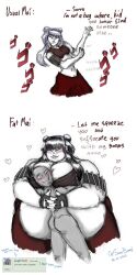 anon avatar_the_last_airbender bbw black_hair blush breasts captainsoapbeard cleavage fat female female_focus gigantic_breasts hug huge_breasts large_breasts mai_(avatar) morbidly_obese obese overweight ssbbw weight_gain