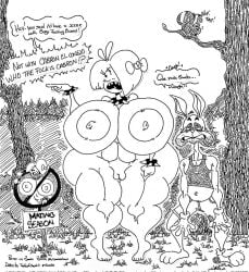 angry anthro anthro_on_human black_and_white bugs_bunny comic dialogue english_text funny huge_ass huge_breasts human_on_anthro hyper hyper_breasts ink libby_(tasteofchoklit) looney_tunes mating_season monochrome parody pijamadraw porno_en_pijama sketch spanish_text tasteofchoklit text thick_ass thick_thighs traditional_art warner_brothers