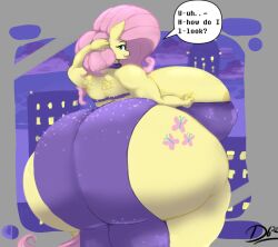 1girls areola_slip areolae ass ass_focus big_ass big_breasts big_butt breasts bubble_butt dress fat_ass female female_focus female_only fluttershy_(mlp) friendship_is_magic giant_ass giant_breasts gigantic_ass hasbro huge_ass huge_breasts huge_butt huge_thighs hyper hyper_ass hyper_breasts hyper_butt looking_back massive_ass my_little_pony nipple_bulge nipples pink_hair revealing_clothes smile solo straight_hair thelunarmoon thick_thighs tight_clothing wide_hips