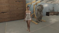 1girls 3d 3d_(artwork) 3d_model alternate_body_type bethesda_softworks cbbe curie curie_(fallout_4) fallout fallout_4 female human looking_at_viewer mod original original_artwork round_breasts salai_dubois seductive seductive_look short_hair standing thin_female thin_waist towel towel_only