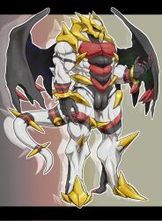 ambiguous_gender anthro coffeelove_sb demonic generation_4_pokemon giratina humanoid legendary_pokemon muscular nintendo pokemon pokemon_(species) red_eyes solo spikes tail wings