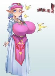 ! ... ...! 1female 1girls aged_up besthetz big_breasts blonde_female blonde_hair blonde_hair_female blue_eyes blush blush_lines clothed clothed_female dress exclamation_mark fancy fancy_clothing female female_focus female_only full_body gem gemstone head_dress hi_res high_resolution highres huge_breasts hylian hylian_ears jewelry necklace ocarina_of_time oppai_loli pendant princess_zelda royal royalty short_stack shortstack small_female smaller_female solo standing the_legend_of_zelda the_legend_of_zelda:_ocarina_of_time triforce triforce_symbol young_zelda