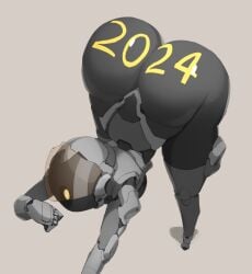 2020s 2024 2d 2d_(artwork) 5_fingers ass ass big_ass big_butt big_thighs dat_ass dippsheep face_down_ass_up faceless helmet hi_res highres large_ass large_butt large_thighs metallic_body original original_character paint robot robot_girl round_ass thick_thighs thighs visor