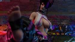 1girls 3d black_hair brunobwh clothed feet female foot_fetish foot_focus foot_in_face fully_clothed juri_han large_breasts looking_at_viewer no_penetration no_sex pov soles solo solo_female stirrup_legwear street_fighter street_fighter_6