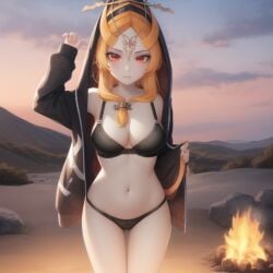 1girls ai_generated breasts cape clothing female female_only happy long_hair midna nintendo ruptuorie small_breasts solo the_legend_of_zelda twili_midna twilight_princess