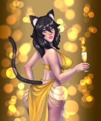 alcohol ass ass_focus big_ass big_breasts black_hair cat_ears cat_tail catgirl champagne dick_sucking_lips dress fat_ass golden_dress huge_ass large_ass large_breasts looking_at_viewer looking_back neko new_year new_year_2024 nselever plump_lips purple_eyes thatspookynekogirl twitch twitch.tv virtual_youtuber vtuber