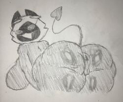 1girls anus black_body black_skin boobs breasts demon_tail eyelashes girlybee69 hoodie horns living_clothes pointed_tail pussy rand0m293_(oc) sideboob simple_background stella_(rand0m_293) traditional_media_(artwork) twitter_user_oc