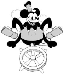 anal_insertion black_and_white erection fully_clothed mickey_mouse mothdust non-human non-human_only public_domain rubberhose steamboat_willie toony