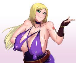 1girls big_breasts blonde_hair bonne_jenet breasts busty castroll curvaceous curvy curvy_body curvy_female curvy_figure curvy_hips female female_focus female_only green_eyes huge_breasts king_of_fighters large_breasts long_hair looking_at_viewer slim_waist smile smiling smirk snk solo solo_female tattoo thick_thighs thighs venus_body voluptuous wide_hips