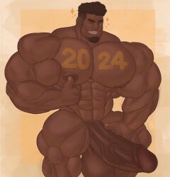 2020s 2024 big_balls big_cock big_penis big_testicles bodybuilder boner brown_skin cock dark-skinned_male dark_skin erection facial_hair gab_art genitals hairy_armpits huge_balls huge_cock huge_testicles male male_only muscles muscular muscular_arms muscular_male muscular_thighs nintendo nipples nude penis pubic_hair solo solo_male veins veiny_penis very_dark_skin