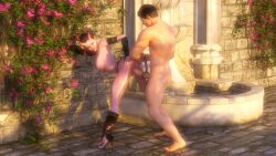 1boy 2019 3d against_wall bent_over black_hair demon demon_girl devil devil_girl female high_heels horn horns large_breasts long_tail looking_back male nude nude_female nude_male original_character pink_body pink_skin ranthar red_hair shara_(ranthar) tail tailjob tailjob_while_penetrated tiefling two-tone_hair two_tone_hair vaginal_penetration vaginal_penetration vaginal_sex