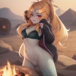 1girls ai_generated breasts cape clothing female female_only happy long_hair midna nintendo no_panties public public_nudity pussy ruptuorie small_breasts solo the_legend_of_zelda twili_midna twilight_princess