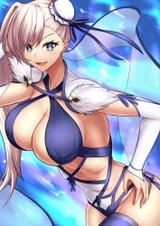 1girls alternate_costume bikini fate/grand_order fate_(series) miyamoto_musashi_(fate) miyamoto_musashi_(swimsuit_berserker)_(third_ascension)_(fate) official_alternate_costume white_hair