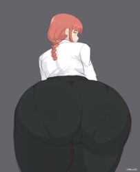 1girls ass_devil big_ass big_butt chainsaw_man crossnsfw fat_ass female female_only large_ass looking_at_viewer looking_back makima_(chainsaw_man) pantylines ponytail red_hair simple_background solo solo_female solo_focus thick_ass thick_thighs thighs wide_hips yellow_eyes