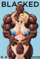 1boy 1girls 90s bald blacked blonde_hair blue_nipples dark-skinned_male darkinkduck emma_frost emma_frost_(marvel_rivals) holding_thighs huge_cock interracial light-skinned_female looking_at_viewer marvel marvel_comics marvel_rivals muscular_male poster retro_artstyle standing white_eyes