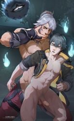 2boys absurd_res anal anal_penetration anal_sex caelus_(honkai:_star_rail) caught_in_the_act covering_mouth erection gay gay_anal gay_domination gay_sex honkai:_star_rail jing_yuan loegaku male male/male male_only public_sex tagme yaoi