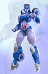 1girls 3d 3d_(artwork) action_pose alien_girl alternate_version_available autobot big_breasts blue_body blue_eyes chromia female female_autobots female_only heeled_feet pinup robot robot_girl solo transformers transformers_g1 trawert