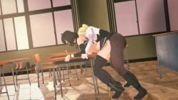 1futa 1girls 3d animated blake_belladonna classroom clothed clothing cum cum_in_pussy cum_inside dezerbitch female futa_on_female futanari glynda_goodwitch legwear no_sound pantyhose rwby sex teacher teacher_and_student thighhighs uncensored video