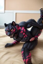 ai_generated anthro black_fur erection frosting.ai gay lego netflix ninjago ninjago:_dragons_rising ras_(ninjago) tiger