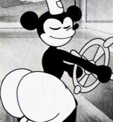 ass_focus big_ass black_and_white closed_eyes femboy furu_flami huge_ass humanoid mickey_mouse mouse_ears mouse_humanoid no_humans non-human non-human_only public_domain solo steamboat_willie steambutt_willie