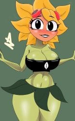 1girls anthro black_lipstick breasts female flora_fauna plant plant_girl plant_humanoid plantie plants_vs._zombies plants_vs_zombies solar_flare_(pvz) sunflower_(pvz)