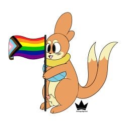 absurd_res animal_genitalia balls bobby_ws(character) buizel digital_media_(artwork) feral feral_only flag genitals hi_res i69himdaily lgbt_pride male male_only nintendo penis penis_tip pokémon_(species) pokemon pride_colors sheath solo video_games