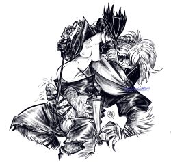 1boy 1girls big_penis blindfold bloodborne erection father_gascoigne female femdom fromsoftware fur head_grab huge_cock hunter_(bloodborne) imminent_sex larger_male male malesub medium_breasts monochrome monster_boy open_clothes open_mouth pants_down penis scars sharp_claws sharp_teeth size_difference small_dom_big_sub smaller_female sugarplumvamp tied_penis torn_clothes werewolf