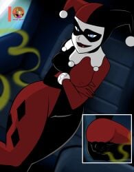 ass batman_(series) batman_and_harley_quinn big_ass dc_comics dcuaom female harley_quinn harley_quinn_(classic) intentional_soiling moonpearl nipple_bulge scat soiling solo_female