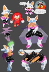 1girls 2boys anthro anus ass asshole blue_eyeshadow dr_robotnik eyeshadow fat_ass gun knuckles_the_echidna oofrowdy pussy_visible_through_clothes rouge_the_bat smile sonic_(series) sonic_the_hedgehog_(series) spreading_pussy thick_thighs