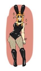 brawlhalla bunny_ears bunnysuit ember_(brawlhalla) fishnet_legwear orange_hair