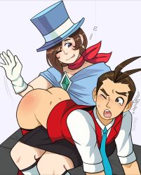 apollo_justice clothing female gyakuten_saiban incest male malesub put2littlemore spank_marks spanking tagme tears trucy_wright