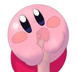 absurd_res blur_censorship censored disembodied_penis duo embrace genitals hi_res hug humanoid_genitalia humanoid_penis kirby kirby_(series) licking male nintendo oral penile penis penis_hug penis_lick pink_body poi_(artist) sex simple_background tongue tongue_out vein veiny_penis video_games waddling_head white_background