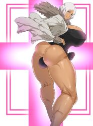 1futa artist_request back back_view balls big_ass big_penis breasts clothed clothing dark-skinned_futanari dark_skin enen_no_shouboutai erection erection_under_clothes fire_force fully_clothed futa_only futanari hood huge_breasts human jacket looking_at_viewer looking_back penis princess_hibana solo source_request tenchizone thick_thighs wide_hips