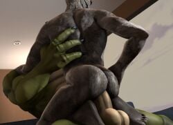 2boys 3d anal_sex anthro anthro_on_anthro anthro_penetrating_anthro ass balls capcom claws dick dinosaur feet gay grey_body humanoid humanoid_genitalia interspecies jennifer1991(artist) looking_back male male/male male_anthro male_only monster muscular regenerator regenerator_(resident_evil) reptile resident_evil resident_evil_4 riding_penis size_difference source_filmmaker submissive_male t-rex tagme