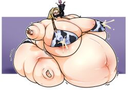 1girls areola areola_slip bbw belly big_belly big_breasts blonde_hair blush breasts cow_print ecchipandaa fat female female_only force_feeding forced_feeding funnel funnel_gag huge_belly huge_breasts huge_thighs hyper lactation lactation_through_clothes naruto naruto_(series) obese overweight solo ssbbw thick_thighs thighs tsunade weight_gain