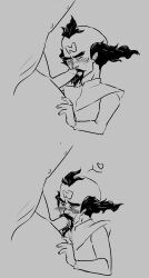 black_hair blush crash_(series) doctor_neo_cortex fellatio gay male male_only monochrome neo_cortex oral penis tagme yaoi