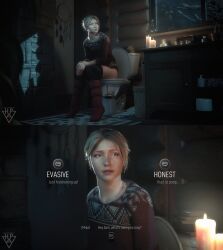 1girls bottomless fart female female_only gameplay_mechanics hayden_panettiere hollow_pyramid light-skinned_female pants_down samantha_giddings scat until_dawn