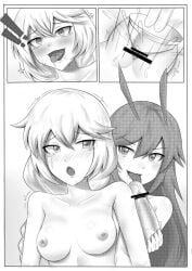 2girls animal_ears braided_hair dildo dildo_in_pussy drooling female female_only fox_girl honkai_(series) honkai_impact_3rd kallen_kaslana lesbian_sex lesbians licking_dildo long_hair moaning_in_pleasure multiple_girls naked nude_female pussy pussy_juice tongue tongue_out vaginal_insertion vaginal_penetration vaginal_sex yae_sakura yuri