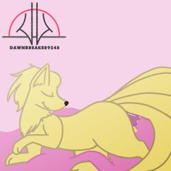 1:1 ambiguous_gender ambiguous_penetration blonde_hair closed_eyes dawnthemetamon ditto_(pokémon) duo feral fur goo_creature hair hi_res ninetales nintendo penetration pokémon_(species) pokemon side_view video_games yellow_body yellow_fur