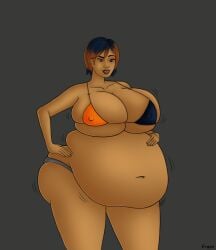 bbw belly big_belly blue_hair bra breasts digestion ergos fat female huge_belly mandalorian nipple_bulge obese oral_vore orange_hair overweight panties post_vore pregnant sabine_wren same_size_vore short_hair star_wars thick_thighs thighs vore weight_gain